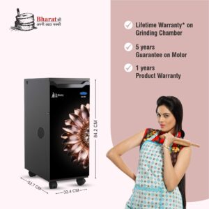 04 Lucky Mycrofine Silver VC Aata Chakki 6Kg In-Built Vacuum Flour Mill