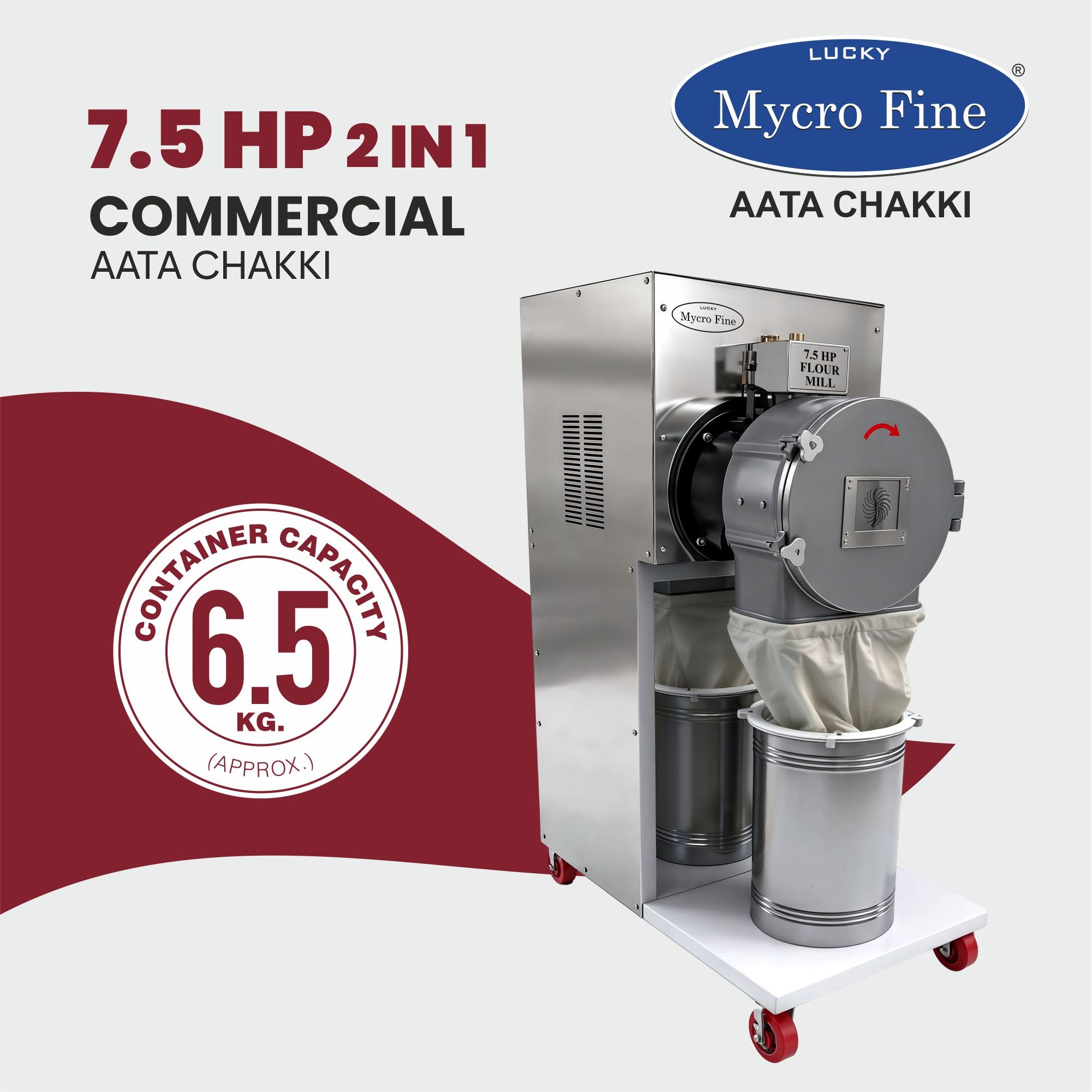 7.5 HP 2in1 Commercial Aata Chakki